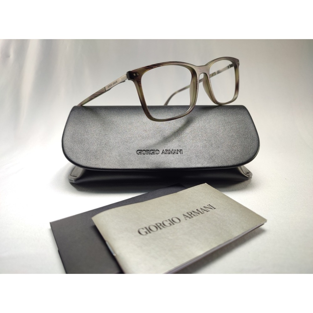 Giorgio Armani AR7122 5587 Olive Stripe Acetate Eyeglass Frames Italy 56-17